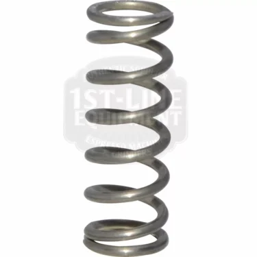 A close-up of the ECM P6003.13 Steam/Hot Water Wand Spring stands upright on a white background, showcasing its tightly wound helical coils and smooth, shiny metal surface. © 2025 1st-line.com