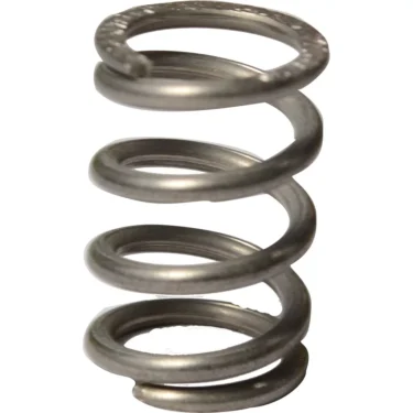 A close-up of the ECM P6011 Steam/Hot Water Wand Spring, a metal coil compatible with the ECM P6011, shown standing upright on a plain white background. © 2025 1st-line.com