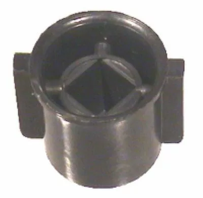 A close-up of the Elektra 00154035 Steam Knob, featuring a black plastic circular outer shape, square center hole, and two flat rectangular side extensions. © 2025 1st-line.com