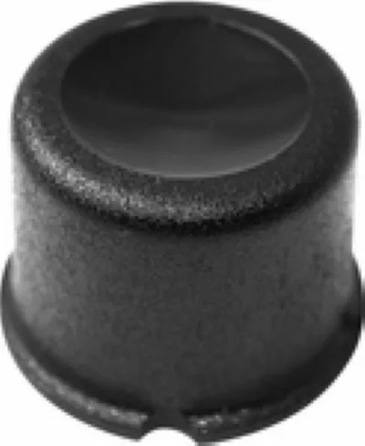 A close-up of the Elektra 00320035 Steam Knob, showcasing its black, cylindrical plastic build with a glossy top and textured sides. © 2025 1st-line.com