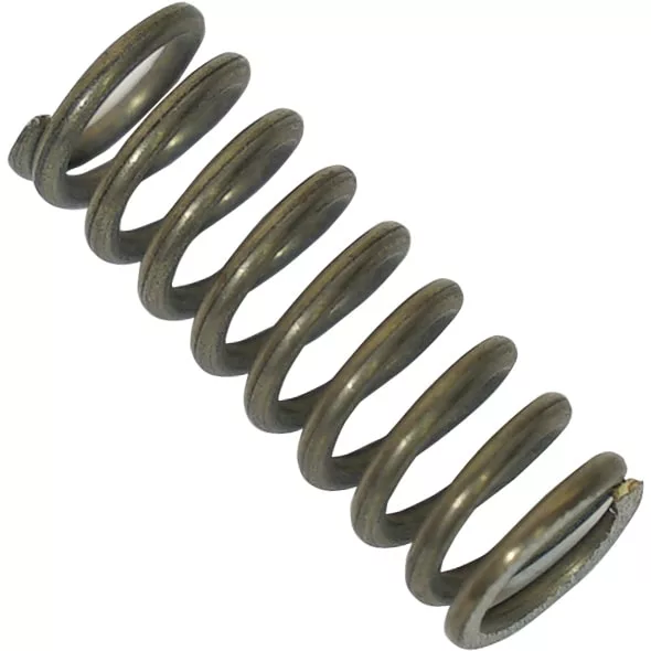 A close-up of the Elektra 01189035 Horizontal Steam/Water Valve Spring, positioned diagonally on a plain white background. The spring shows a metallic texture with slight wear and discoloration. © 2025 1st-line.com