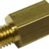 A close-up of the Elektra 01335014 Support for Grouphead Injector, featuring a hexagonal brass body and male screw thread, designed for use with espresso machine grouphead injectors. © 2025 1st-line.com