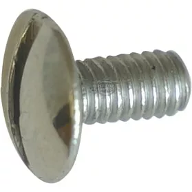 A close-up of the Elektra 01952015 Screw M4X8 - Stainless Steel, featuring a flat, round head and threaded shaft, shown against a white background. © 2025 1st-line.com