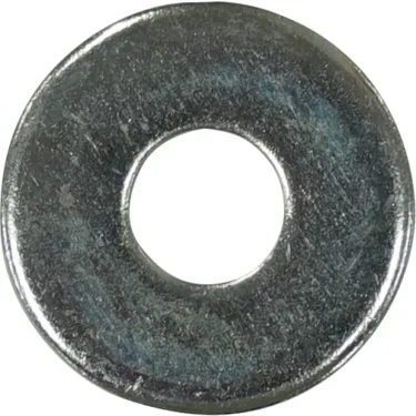 A close-up of the Elektra 01997035 Washer - Stainless Steel highlights its circular design with a central hole and a slightly rough metallic surface, ideal for use in construction and mechanical assemblies. © 2025 1st-line.com