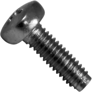A close-up of the Eureka 6060.0084 Screw for Activator Switch - MCI Mignon shows its round, domed head and threaded shaft, positioned diagonally on a plain background. © 2025 1st-line.com