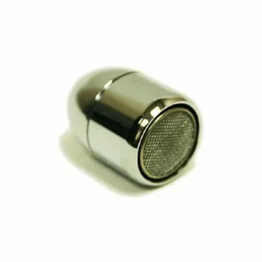 A close-up of the Fiorenzato A2200012 Hot Water Diffuser—a small metallic cylinder with a rounded end and fine mesh screen on one side—displayed against a white background. © 2025 1st-line.com