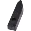 A close-up of the Fiorenzato A3200047 Doge Counter Lever, a small black rectangular metal part featuring a pointed angled tip and two round indentations. © 2025 1st-line.com