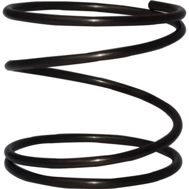 A close-up of the Fiorenzato A3200051 Doge Dosing Spring, a single black metal coil spring, standing upright against a white background. © 2025 1st-line.com