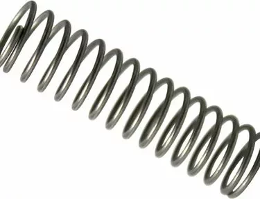 A close-up of the La Pavoni Spring, made of shiny metallic wire and tightly wound, shown diagonally on a white background. © 2025 1st-line.com