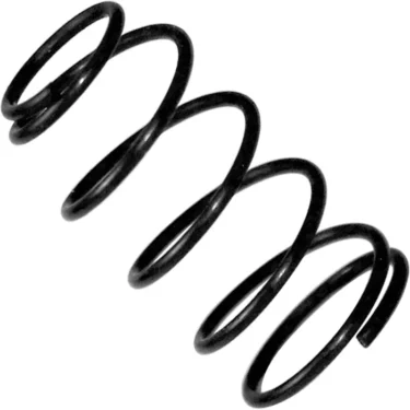 A close-up of the Macap Fixing Spring for Grinding Blades - M2, a black metal coil shown diagonally on a white background with several loops visible. © 2025 1st-line.com