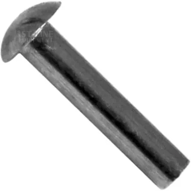 A close-up of the Ponte Vecchio Top Panel Screw - Lusso, showing its metal rivet with a flat, round head and cylindrical shaft, set diagonally on a white background. © 2025 1st-line.com