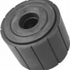 A close-up of the Rancilio 10090012 Foot / Leg, a black cylindrical rubber bushing with a central hole and ridged edges, designed for vibration isolation in Rancilio espresso machines and similar equipment. © 2025 1st-line.com