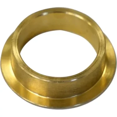 A close-up of the Slayer Oil Light Bushing for Actuator with a flared edge, viewed at an angle on a plain white background. © 2025 1st-line.com