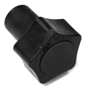 A close-up photo of the Ponte Vecchio 410-I1999R Steam Knob Version 2, featuring a black plastic hexagonal grip and round flat top, shown against a white background—compatible with Ponte Vecchio models. © 2025 1st-line.com