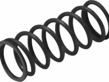 A close-up shows the Rancilio 39110073 Grouphead Spring for Rancilio Betsy—a black metal coil with several shiny loops viewed at an angle. © 2025 1st-line.com