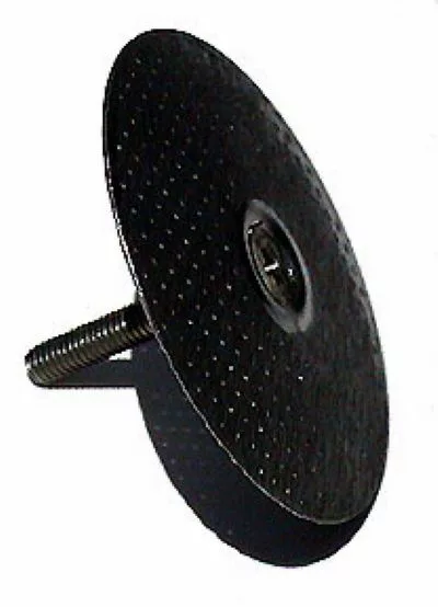 A close-up view of a round, textured, black metal disc with a central screw, similar to the Saeco Filter Screen - Upper - Magic/Royal used in coffee machines. © 2025 1st-line.com