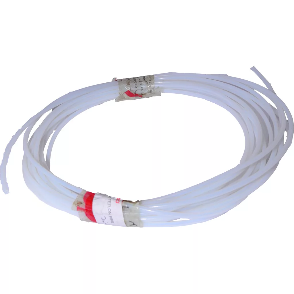 A coiled bundle of white Ascaso I..176 PTFE Pipe (4 mm x 2 mm) with a paper label and red markings, shown against a plain white background. © 2025 1st-line.com