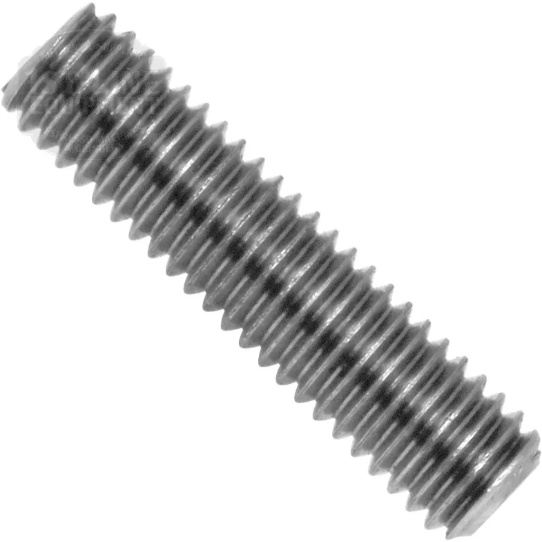 A diagonal close-up of the Ponte Vecchio M6x25 metal rod highlights its silver-gray color and uniform, continuous threads running along its entire length. © 2025 1st-line.com