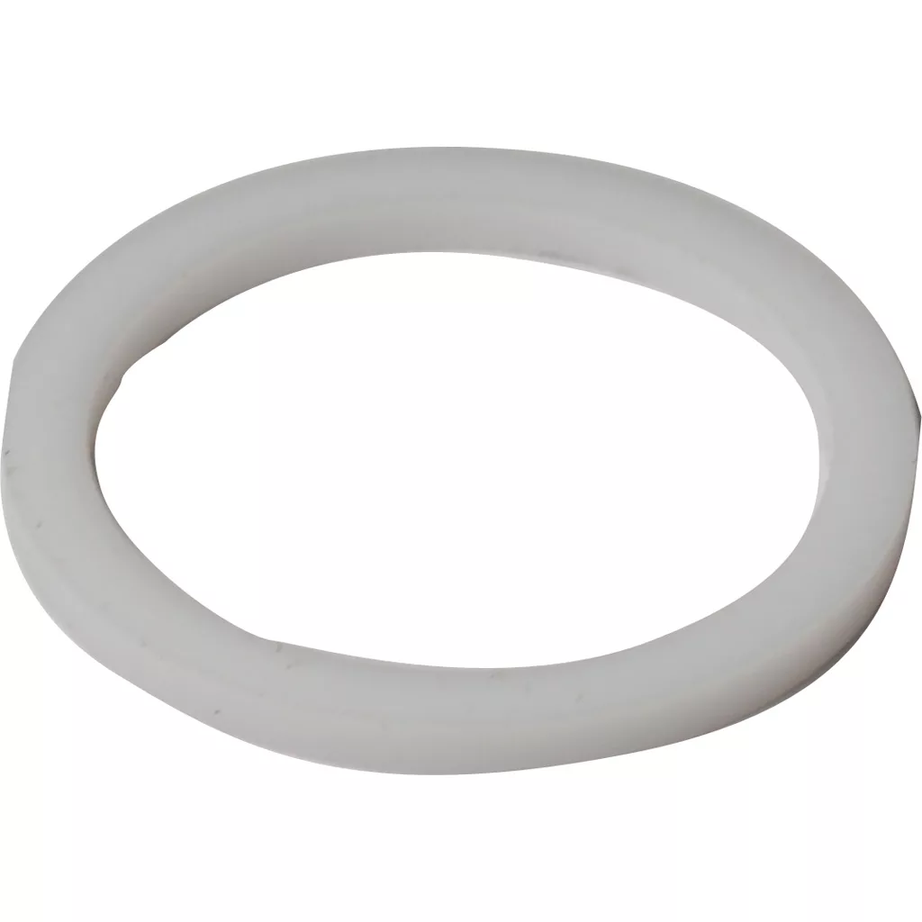 A discontinued ECM C469900783 E61 Lower Discharge Cap Gasket, white, round, and flat with a smooth surface, is displayed against a plain white background. © 2025 1st-line.com