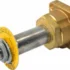 A discontinued Faema F..969 Ruby Pin and Base Parker valve assembly featuring a square base, cylindrical shaft, yellow washer—suitable for gas or fluid connections and compatible with Pin and Base Parker fittings. © 2025 1st-line.com