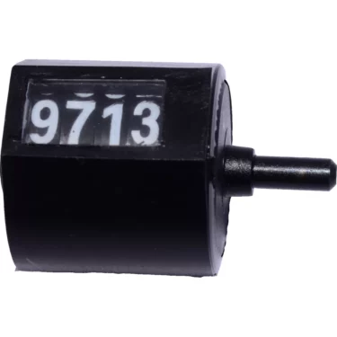 A Fiorenzato A3200006 Doge Counter in black shows “9713” in white on a small window, featuring a short cylindrical side handle. © 2025 1st-line.com