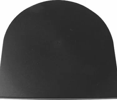 A flat, black, semi-circular object with a smooth surface, the Rancilio 38123034 Doser Cover is shown from above against a white background. © 2025 1st-line.com