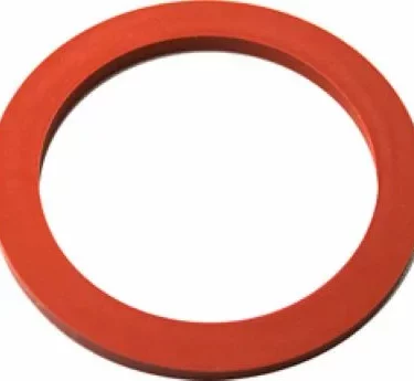 A flat, round red rubber gasket with a large center hole on a white background. This is the Elektra 00714035 Portafilter Gasket for ground coffee only model - Nivola. © 2025 1st-line.com