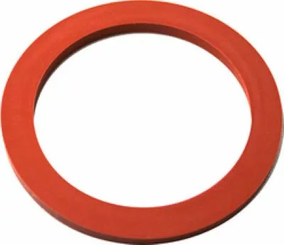 A flat, round red rubber gasket with a large center hole on a white background. This is the Elektra 00714035 Portafilter Gasket for ground coffee only model - Nivola. © 2025 1st-line.com