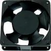 A front close-up of the SPM 04.NI0032/100 Fan Motor for Nina (110V) in black, featuring five blades within a square plastic frame. © 2025 1st-line.com