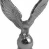 A front view of the Elektra 00149021 Chrome Eagle figurine, featuring outstretched wings and perched atop a spherical base. © 2025 1st-line.com