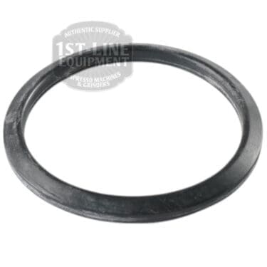 A Grimac P109 Portafilter O-Ring for La Pavoni lever models, black and circular, is shown lying flat on a white background. © 2025 1st-line.com