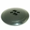 A large, dark green, round plastic button with four holes in a unique pattern resembles the Macap C0007M114 Bean Hopper Cover when viewed against a plain white background. © 2025 1st-line.com