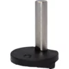 A metal cylindrical pin is attached vertically to a flat, black, rounded base with a small hole near the edge; this is the Fiorenzato A3200045 Grinder Adjustment Stopper, used as part of a mechanical grinder assembly. © 2025 1st-line.com