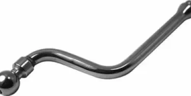 A metal gear stick lever with a bent, angled design and ball-shaped end, resembling the Elektra 00432011 Hot Water Wand for Belle Epoque 1/3 GR, often found in manual transmission vehicles. © 2025 1st-line.com