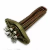 A metal heating element with three copper rods and three terminals, mounted on a triangular brass plate, compatible with the Fiorenzato A2100146 Boiler Element 230v 2700W 1-2G Comp. © 2025 1st-line.com