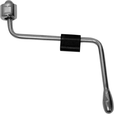 A metal L-shaped tire iron with a socket on one end and a tapered handle on the other, similar in design to the Elektra 02203038 Chrome Steam Wand Assembly, used for loosening or tightening lug nuts on vehicle wheels. © 2025 1st-line.com