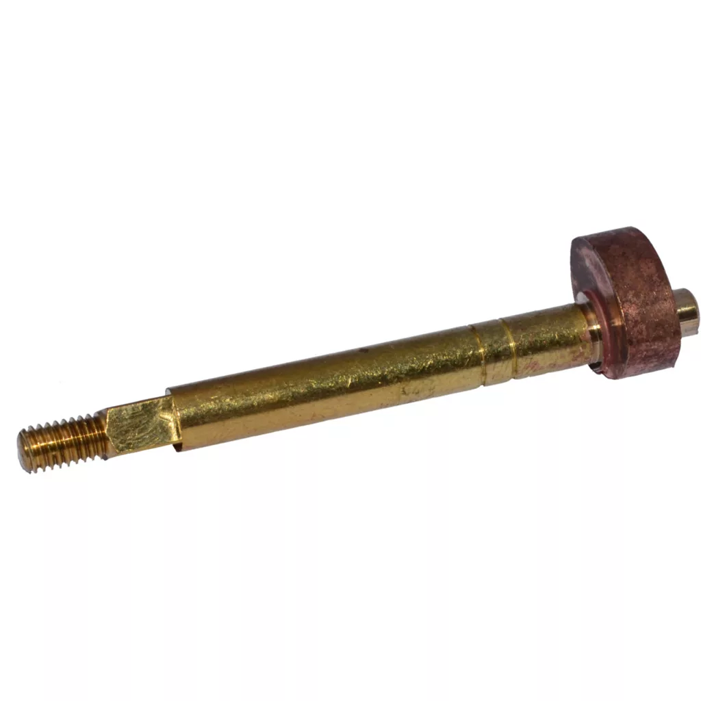 A metal rod with a hexagonal threaded end and a round, rust-colored collar on the opposite end, identified as DISCONTINUED ECM C219900425 E61 Axis, isolated on a white background. © 2025 1st-line.com