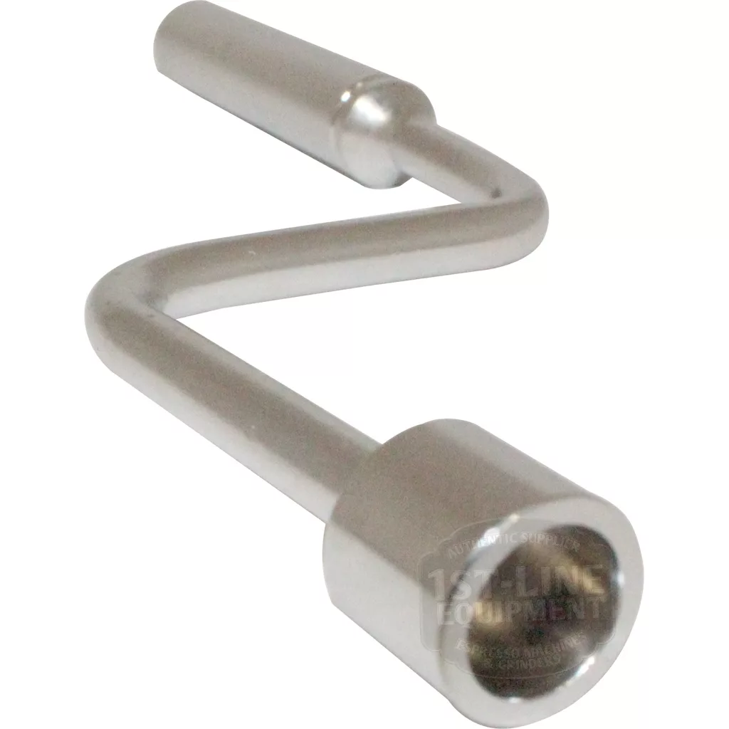 A metal Z-shaped lug wrench with a cylindrical handle and socket, designed for tightening or loosening nuts on machinery or vehicles, compatible with the Ascaso I.2546 Steam Pipe. © 2025 1st-line.com