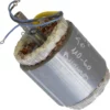 A Quamar Motor - T48 cylindrical electric motor rotor with copper windings, white insulation, two blue wires, and handwritten markings on its metal surface. © 2025 1st-line.com