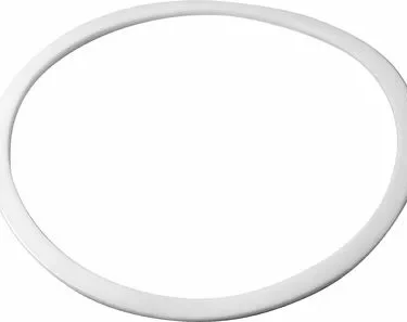A Rancilio 36220018 S Gasket for Boiler S27, a white, slightly irregular oval ring, displayed on a plain white background. © 2025 1st-line.com