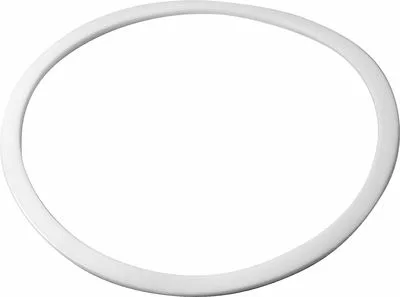 A Rancilio 36220018 S Gasket for Boiler S27, a white, slightly irregular oval ring, displayed on a plain white background. © 2025 1st-line.com