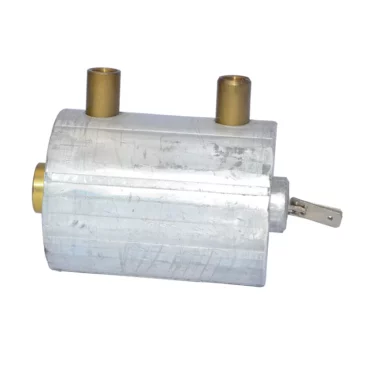 A rough-finish metallic cylinder with two brass fittings on top and a metal tab connector at one end, designed for compatibility with the Didiesse A2005B Steam Group system. © 2025 1st-line.com