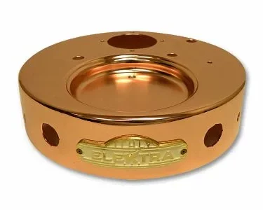 A round copper base with multiple holes, a recessed center, and a gold Elektra 03354038 plaque; designed for the Semiautomatica model (built after 2005). © 2025 1st-line.com