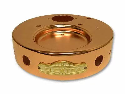 A round copper base with multiple holes, a recessed center, and a gold Elektra 03354038 plaque; designed for the Semiautomatica model (built after 2005). © 2025 1st-line.com