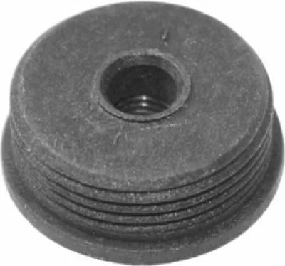 A round, dark metal La Pavoni Group to Boiler Insert is shown from above. It features a threaded side with grooves, a central hole, and appears to be an industrial mechanical component. © 2025 1st-line.com