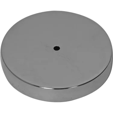 A round, flat chrome lid (Elektra 02783021) designed for the glass bean hopper of Elektra MS and MSC coffee grinders, shown with a small center hole against a white background. © 2025 1st-line.com