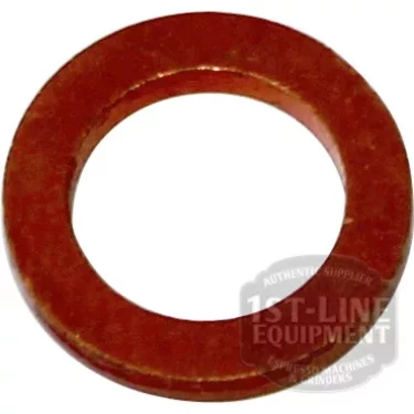 A round, flat, reddish-brown washer—like the Rancilio 36240006 Copper Gasket D.11x7x1.5—with a central hole, possibly fiber or rubber, and a faint 1st-Line Equipment watermark in the lower right corner. © 2025 1st-line.com