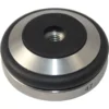 A round metal and black rubber vibration isolation mount with a central threaded hole, marked 47 on the edge, resembling the finish of a Joe Frex/Concept Art 47mm Tamper Base w/ Knock Ring in stainless steel. © 2025 1st-line.com