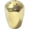 A shiny Elektra 01400019 brass 3-hole steam wand tip salt shaker, gold-colored with three holes on top, reflects light on its smooth surface. © 2025 1st-line.com