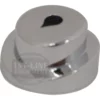 A shiny, silver Ascaso I.2529 Water Push Button knob with a black teardrop-shaped marker on top, placed against a white background. © 2025 1st-line.com